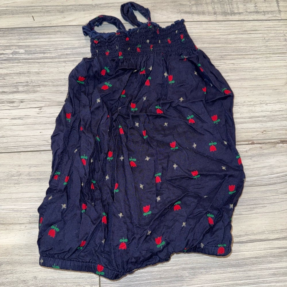 Girls HANNA ANDERRSON blue Red Floral Sleeveless One piece Outfit Sz 80 18m EUC